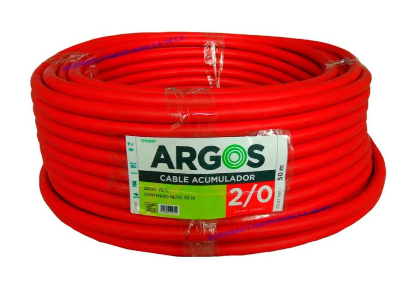 CABLE ACUMULADOR 2/0 ROJO ARGOS