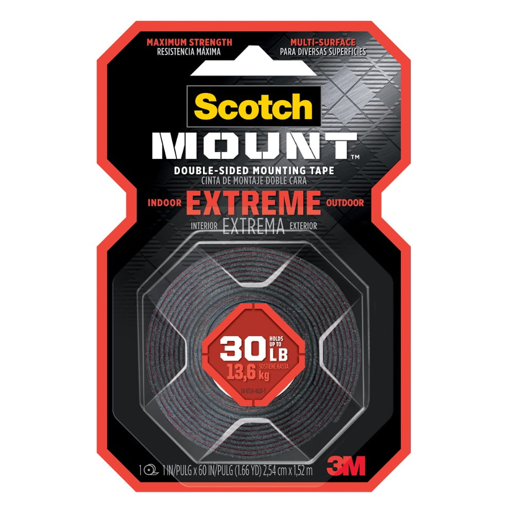 CINTA DOBLE CARA EXTREMA 3M 1" X 1.5M