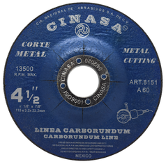 DISCO CORTE METAL 9" X 1/8 X 7/8, CINASA