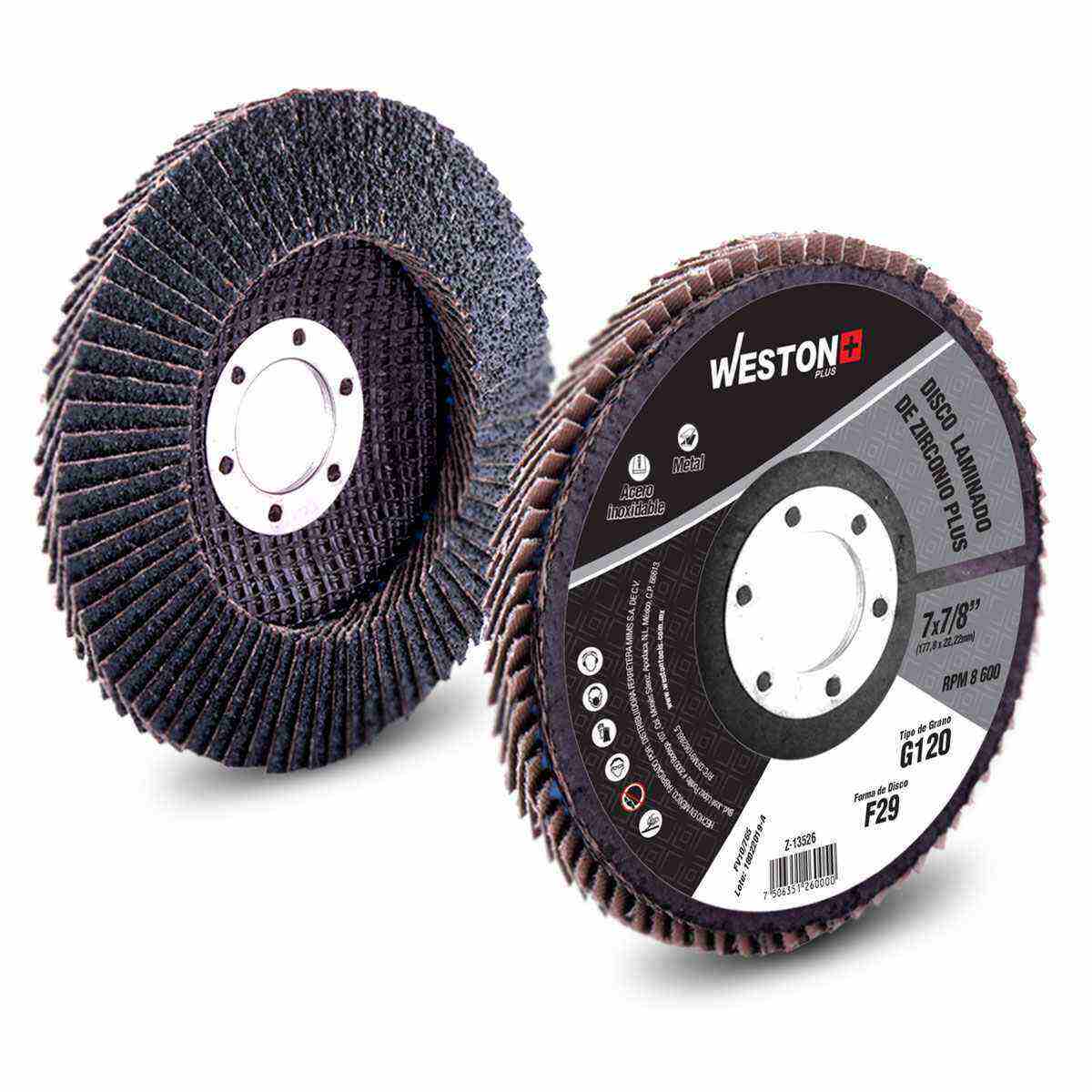 DISCO LAMINADO ZIRCONICO 7X7/8" G120 WP
