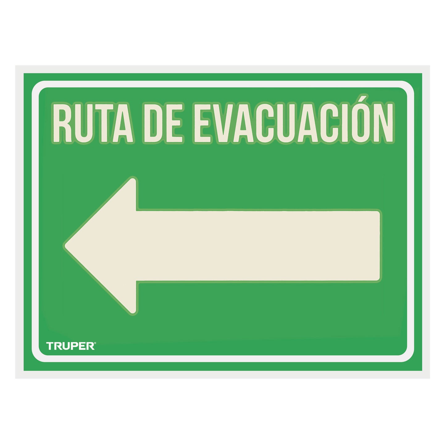 LETRERO SEÑAL "RUTA EVACUACION IZQUIERDA