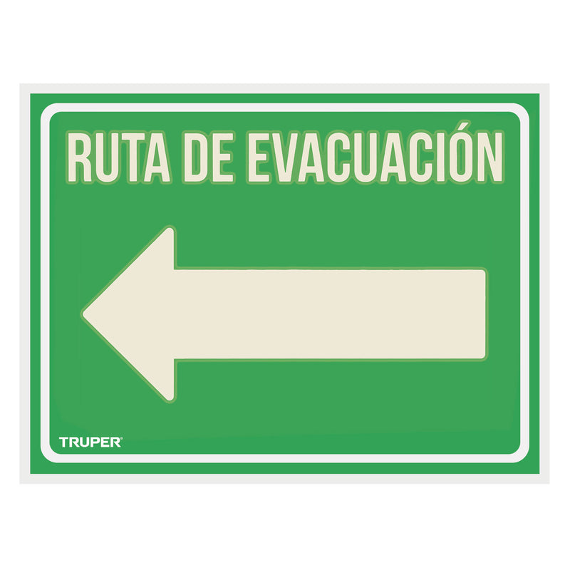 LETRERO SEÑAL "RUTA EVACUACION IZQUIERDA