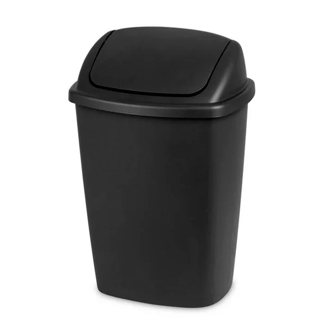 CESTO PLASTICO NEGRO C/BALANCIN GRANDE