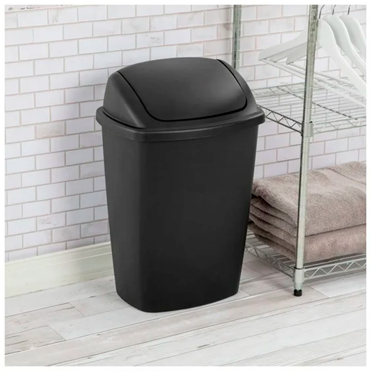 CESTO PLASTICO NEGRO C/BALANCIN GRANDE