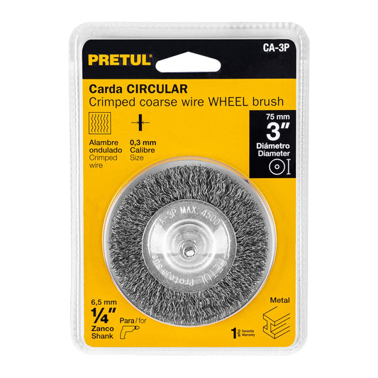 CARDA CIRCULAR 3" GRUESA PARA TALADRO, TRUPER