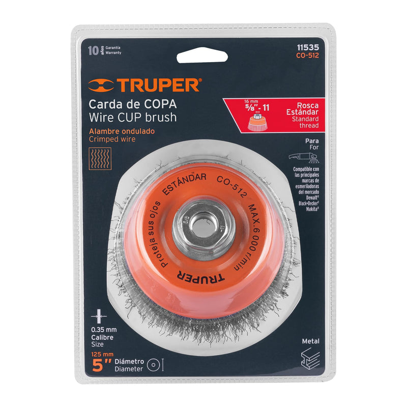 CARDA ONDULADA P/ESMERIL 5' TRUPER