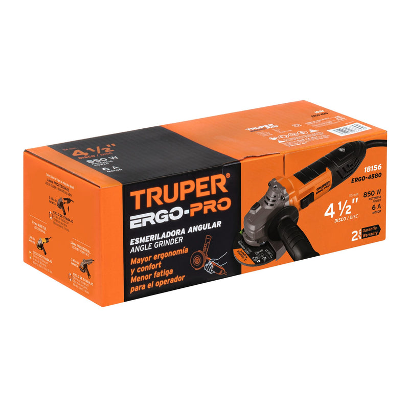 ESMERILADORA ANGULAR 4-1/2" 850W, TRUPER