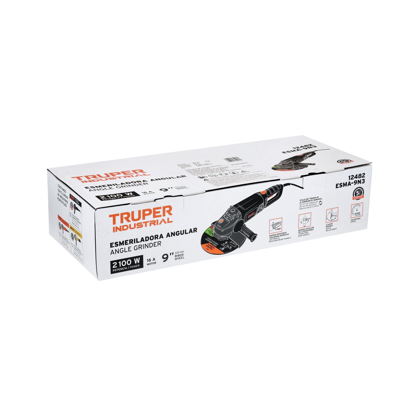 ESMERILADORA ANGULAR 9" 2100W INDUSTRIAL