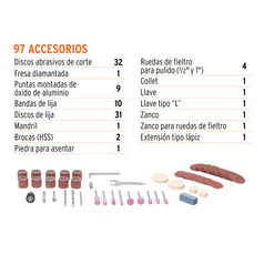 HERRAMIENTA ROTATIVA 135W 97 ACCESORIOS