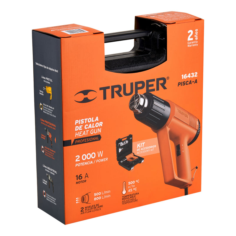 PISTOLA DE CALOR 2000 W C/9 ACCESORIOS