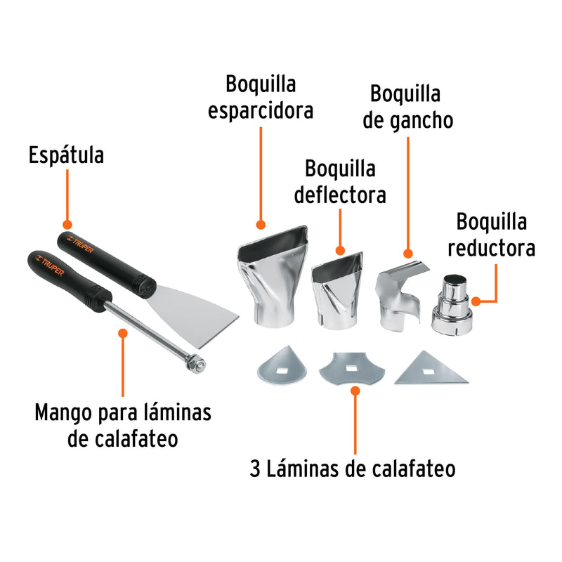 PISTOLA DE CALOR 2000 W C/9 ACCESORIOS