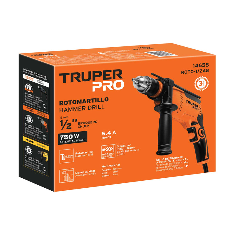 ROTOMARTILLO 1/2" 750W, TRUPER PRO