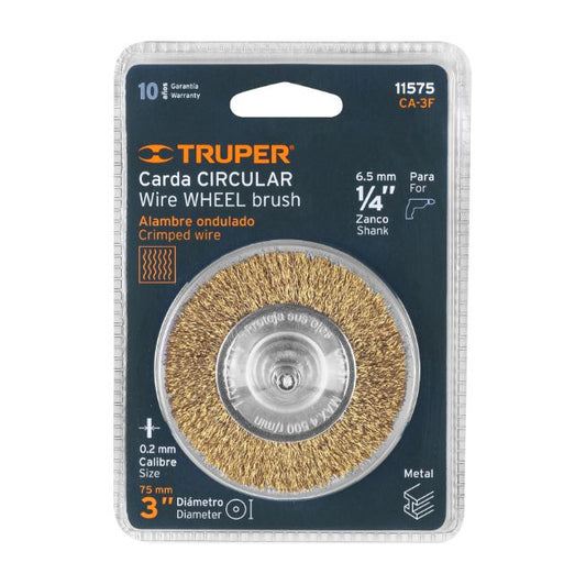 CARDA CIRCULAR 3" ALAMBRE FINO PARA TALADRO, TRUPER