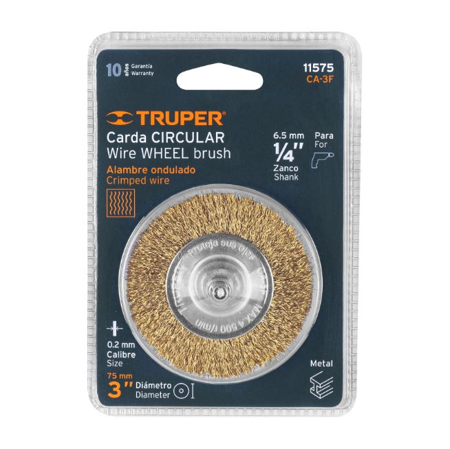 CARDA CIRCULAR 3" ALAMBRE FINO PARA TALADRO, TRUPER