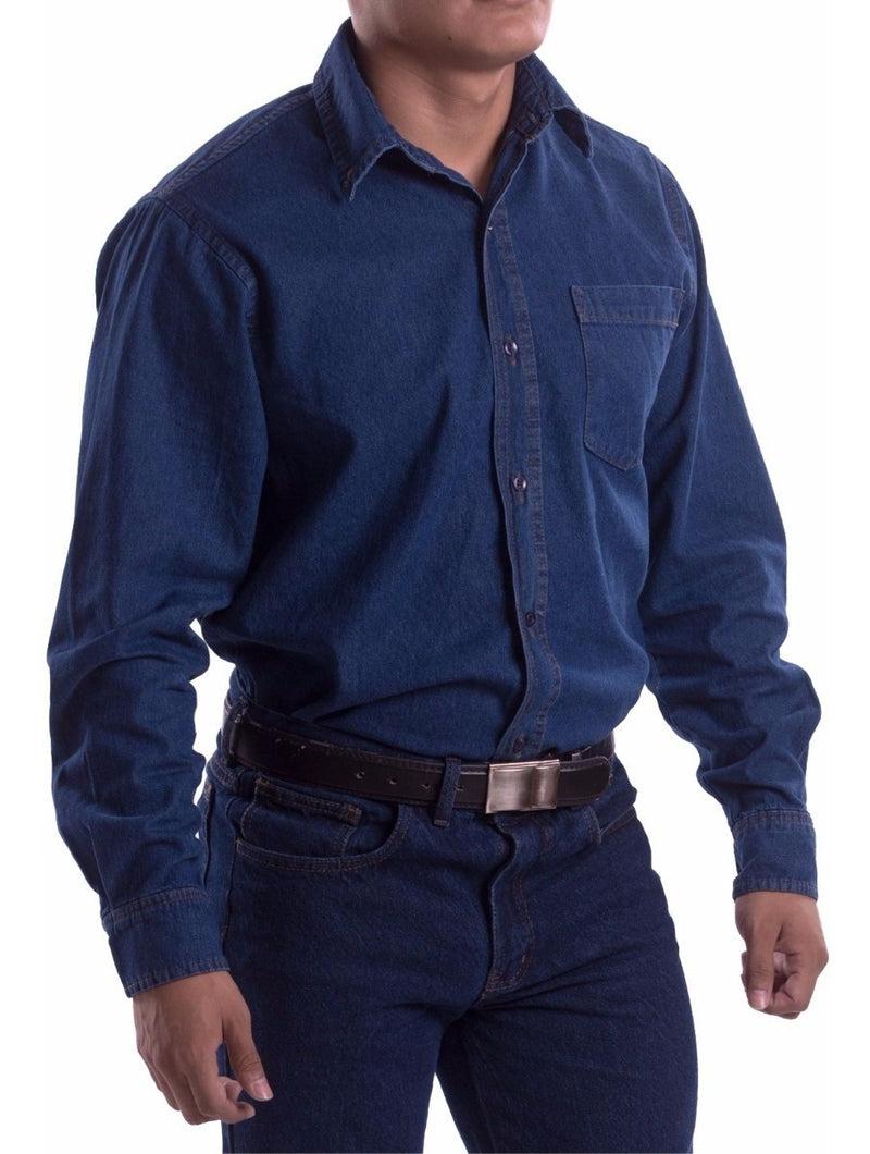 CAMISA MEZCLILLA MANGA LARGA PARA HOMBRE