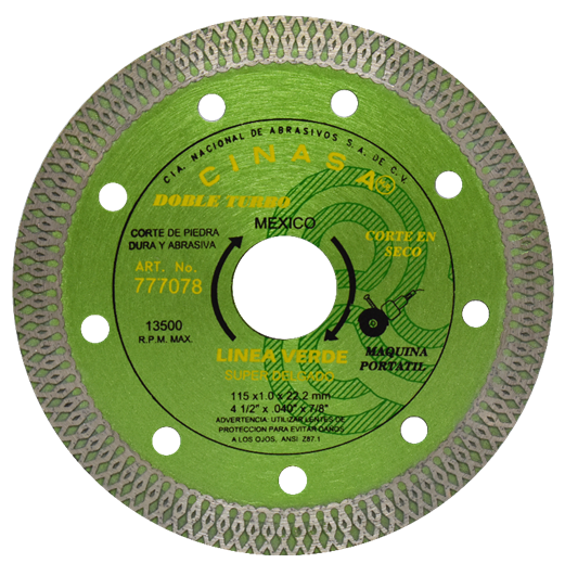 DISCO DIAMANTE CONTINUDO 4-1/2X0.04 VERDE