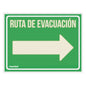 LETRERO SEÑAL "RUTA EVACUACION DERECHA"
