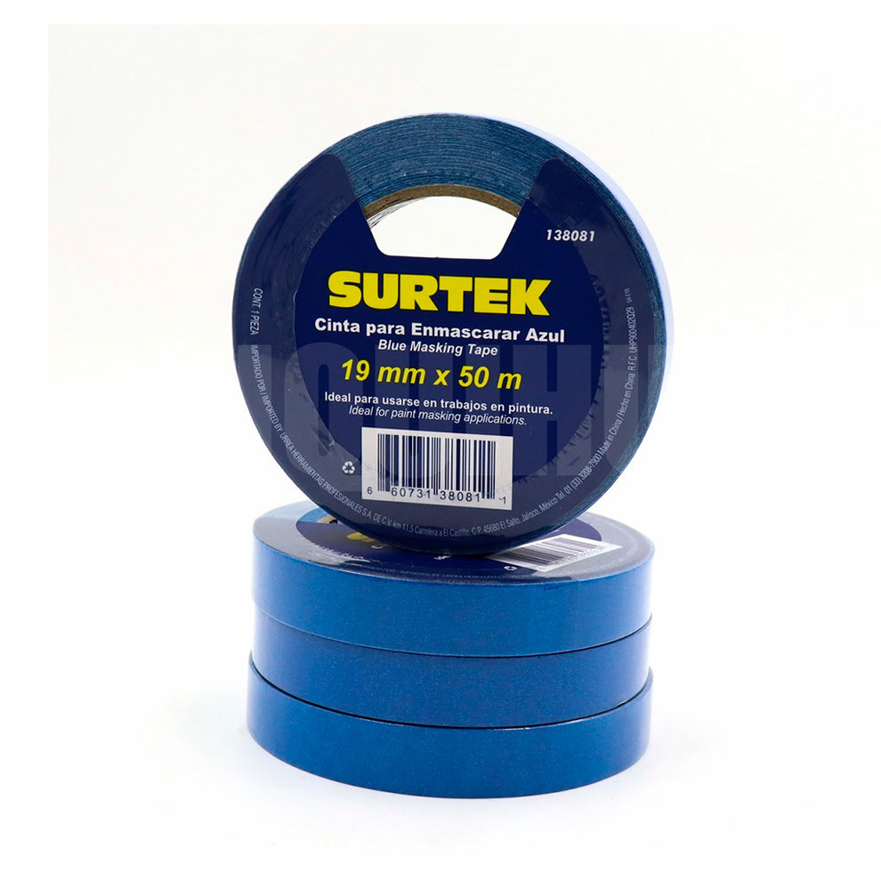 CINTA MASKING AZUL SURTEK 3/4 – Macrin Ferreterías
