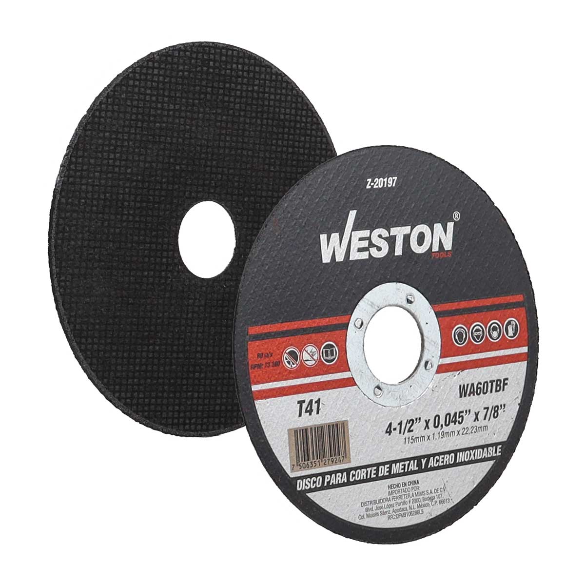 DISCO D/CORT P/INOX 4-1/2"X0.045"X7/8"