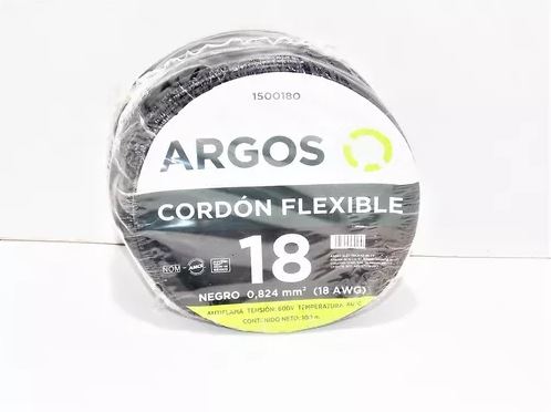 CABLE CORDON AUTOMOTRIZ NEGRO C-18 ARGOS