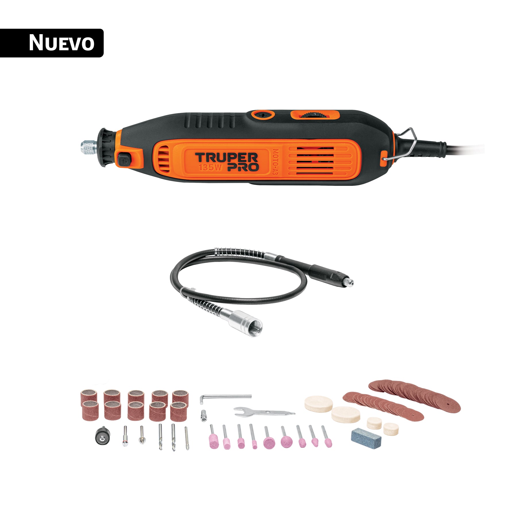 Macrin Rjer HERRAMIENTA ROTATIVA 135W 97 ACCESORIOS – Macrin Ferreterías