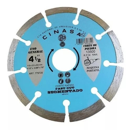 DISCO DIAMANTE FAST CUT SEGMENTADO 7", CINASA