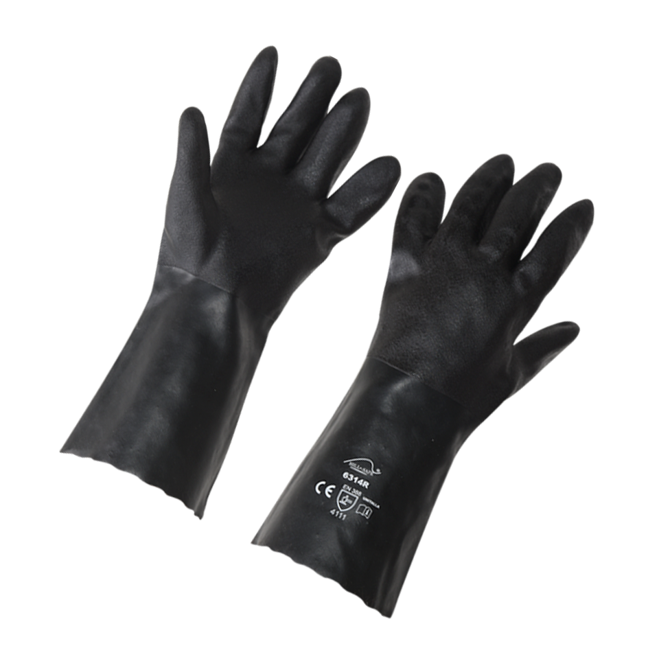 GUANTE PVC LARGO HILL-TRON 14  NEGRO