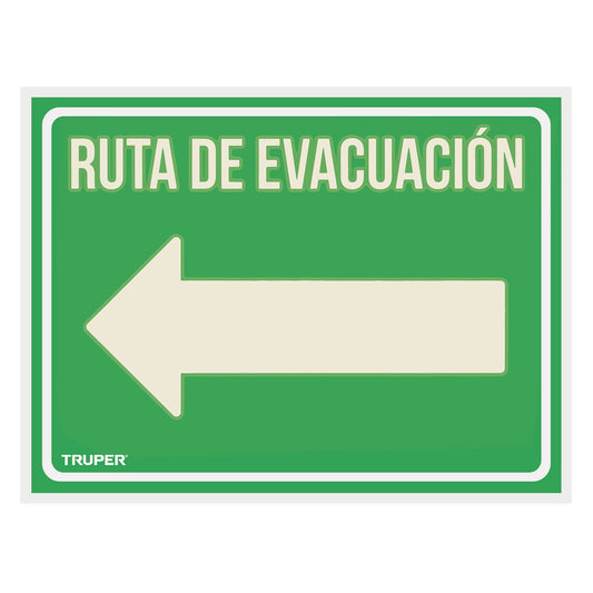 LETRERO SEÑAL "RUTA EVACUACION IZQUIERDA