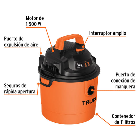 ASPIRADORA DE 3 GALONES TRUPER