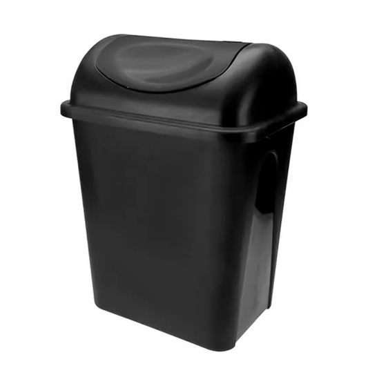 CESTO PLASTICO NEGRO C/BALANCIN CHICO