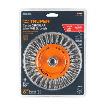 CARDA TRENZADO 6" X 3/4" PARA ESMERILADORA, TRUPER