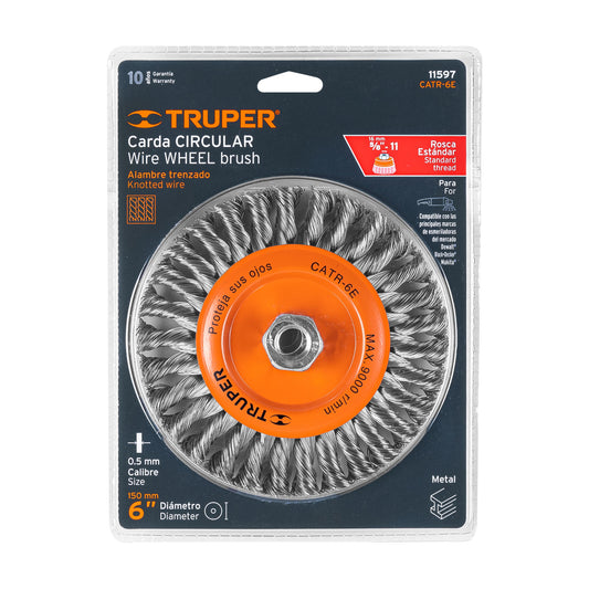 CARDA TRENZADO 6" X 3/4" PARA ESMERILADORA, TRUPER