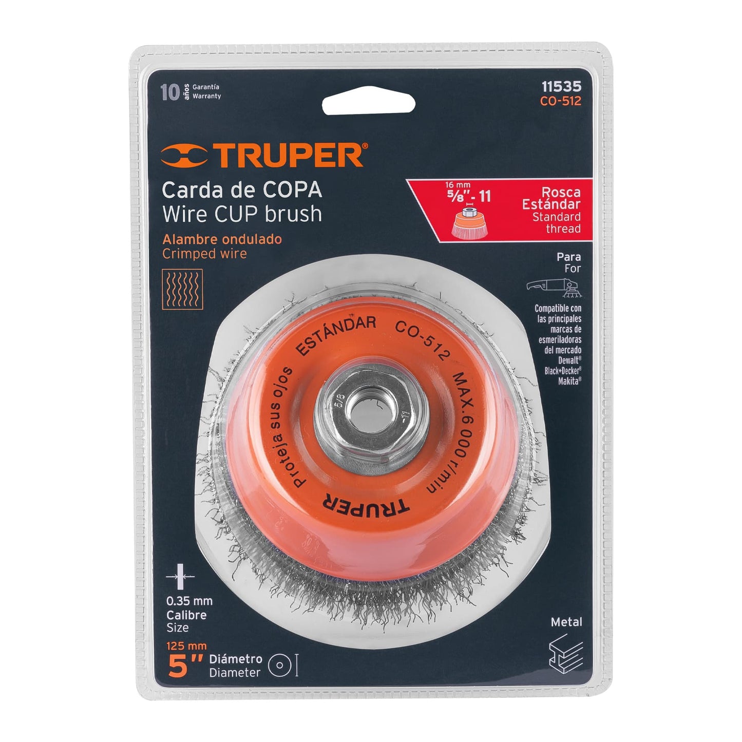 CARDA ONDULADA P/ESMERIL 5' TRUPER
