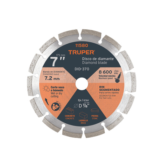 DISCO DIAMANTE RIN SEGMENTADO 7 TRUPER