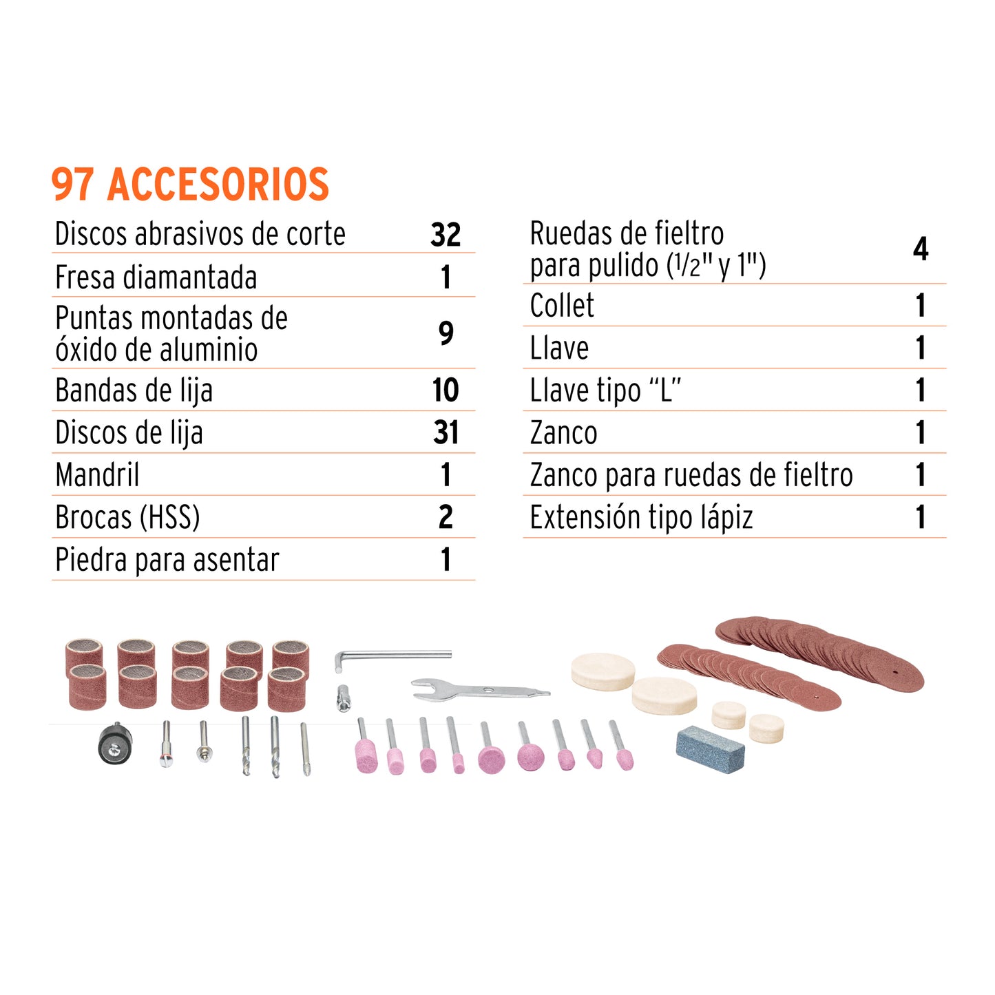 HERRAMIENTA ROTATIVA 135W 97 ACCESORIOS