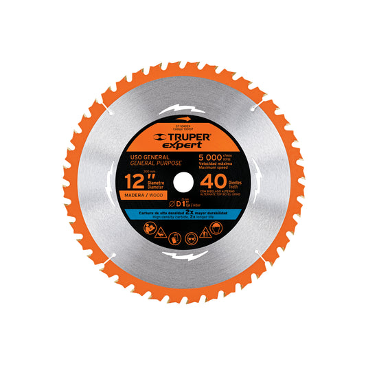 DISCO SIERRA 12 P/MADERA, 40 DIENTES