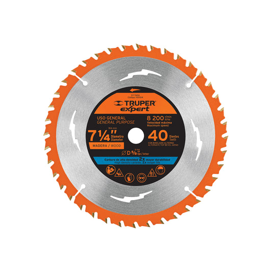 DISCO SIERRA 7 1/4" P/MADERA 40 DIN 5/8"
