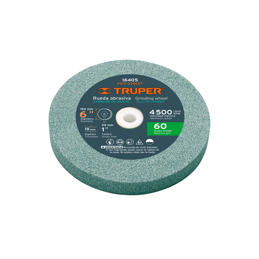RUEDA ESMERIL 6X3/4 G60 VERDE TRUPER