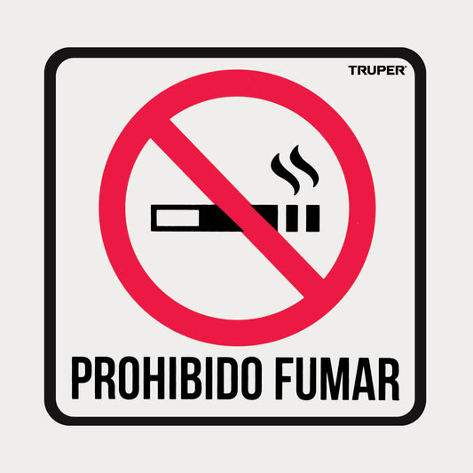 LETRERO SEÑALIZACION "NO FUMAR" 19X19CM