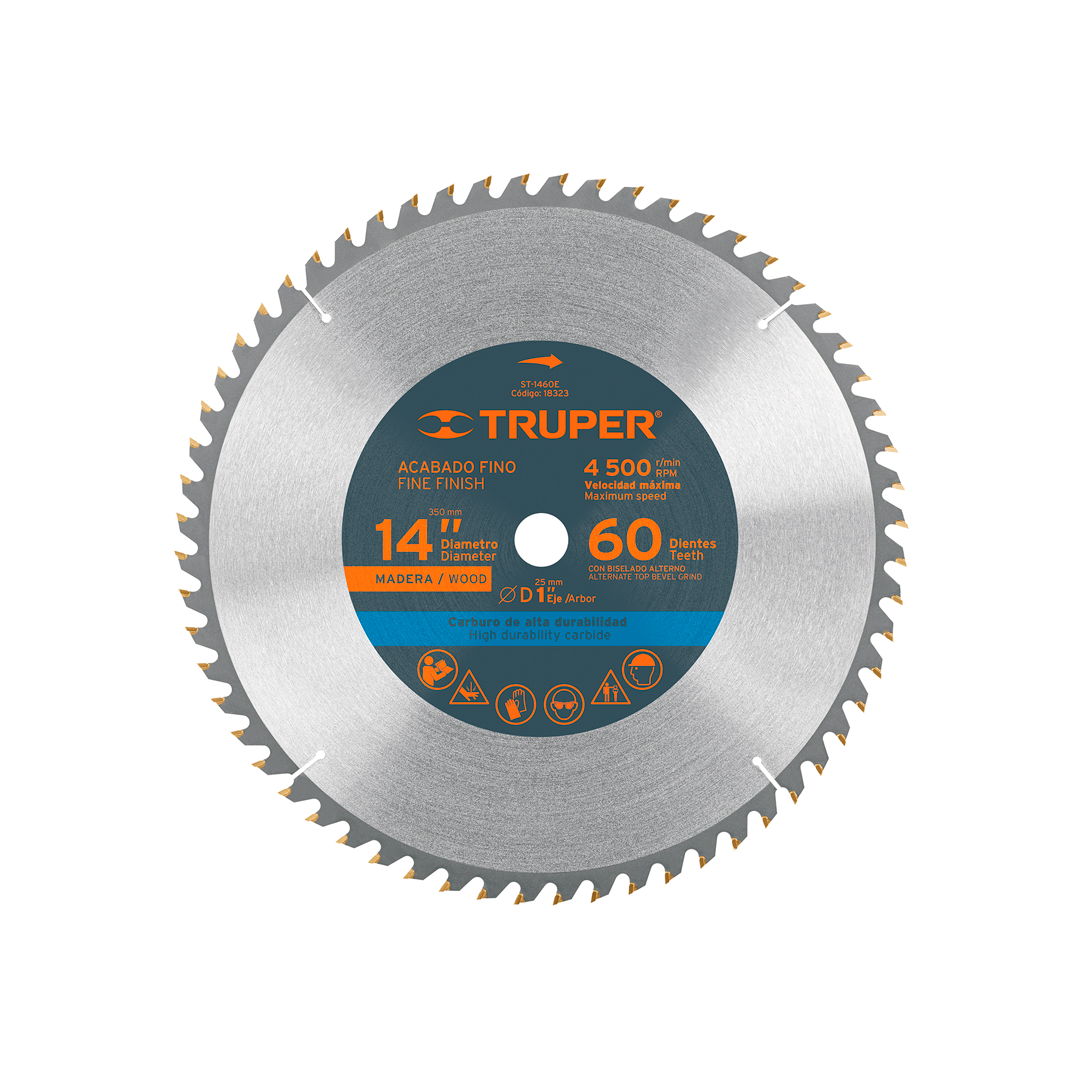 DISCO SIERRA 14" P/MADERA 60 DIENTES 1"